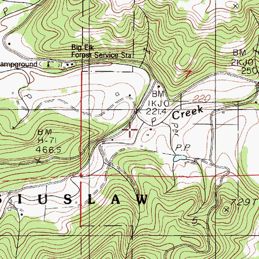 Topographic Map of Grant Creek, OR