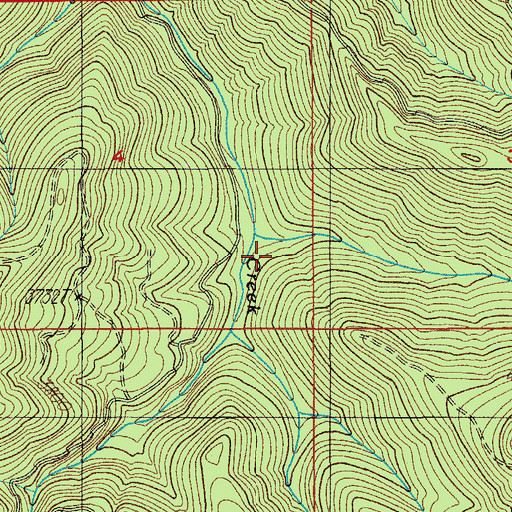 Topographic Map of Grass Creek, OR