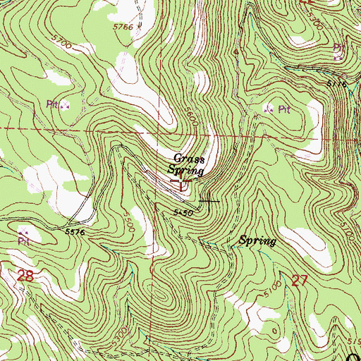 Topographic Map of Grass Spring, OR