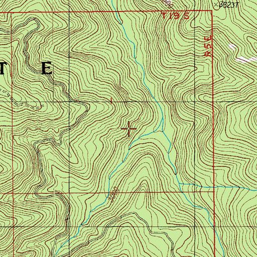 Topographic Map of Grasshopper Creek, OR