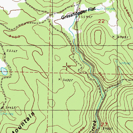 Topographic Map of Grasshopper Flat, OR
