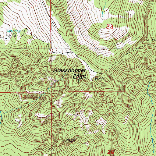 Topographic Map of Grasshopper Point, OR