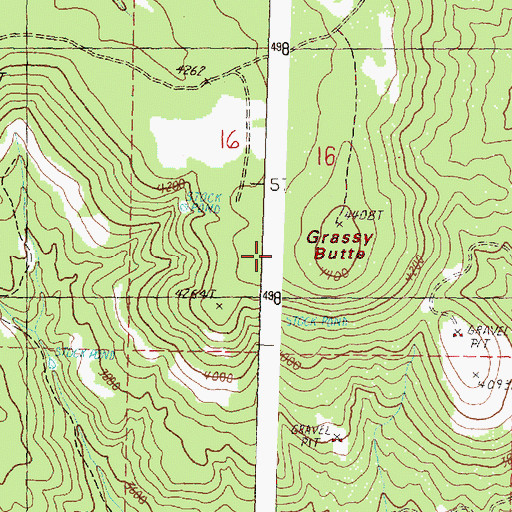 Topographic Map of Grassy Butte, OR