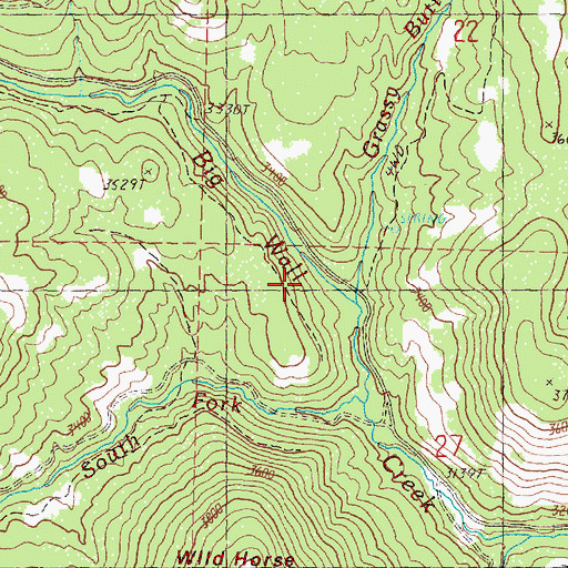 Topographic Map of Grassy Butte Creek, OR