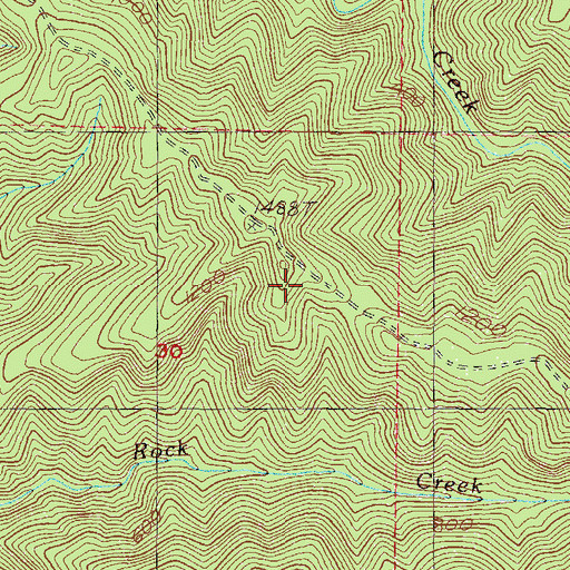 Topographic Map of Grassy Knob Trail, OR