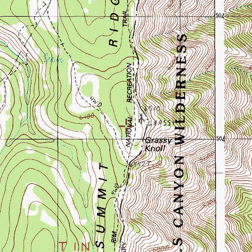 Topographic Map of Grassy Knoll, OR