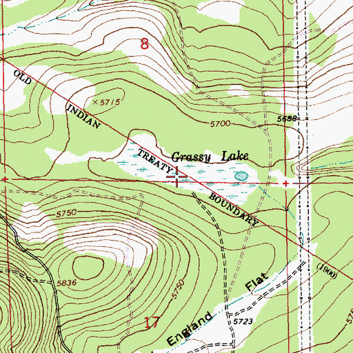 Topographic Map of Grassy Lake, OR