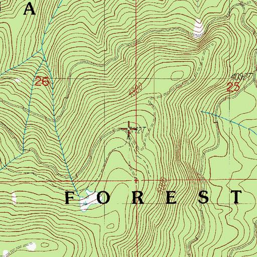 Topographic Map of Grave Creek Trail, OR