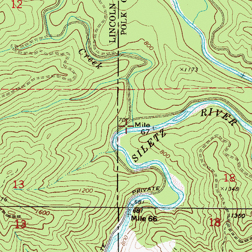 Topographic Map of Gravel Creek, OR