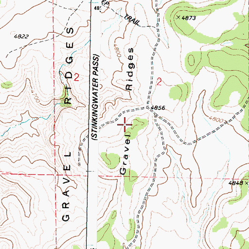 Topographic Map of Gravel Ridges, OR