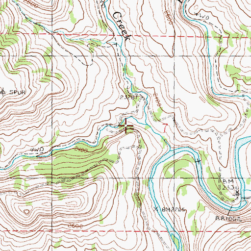 Topographic Map of Graves Creek, OR