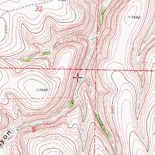 Topographic Map of Gravy Creek, OR
