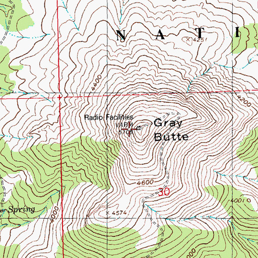 Topographic Map of Gray Butte, OR