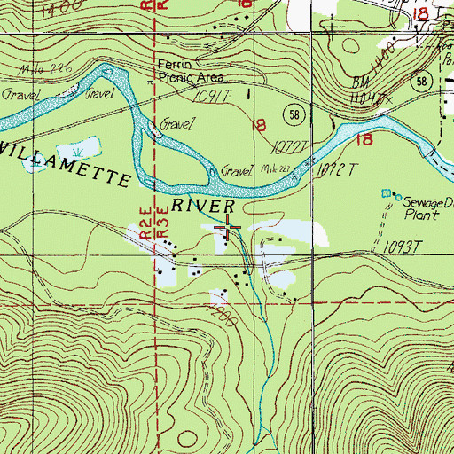 Topographic Map of Gray Creek, OR
