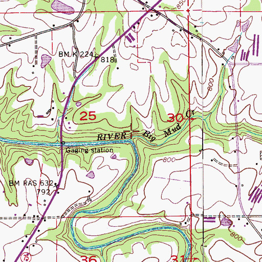 Topographic Map of Big Mud Creek, AL