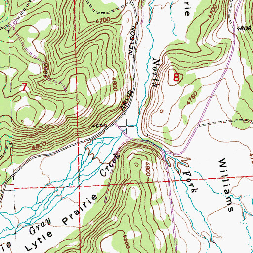 Topographic Map of Gray Creek, OR