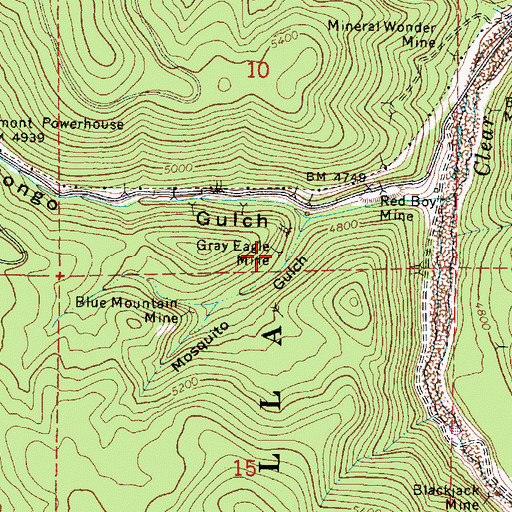 Topographic Map of Gray Eagle Mine, OR