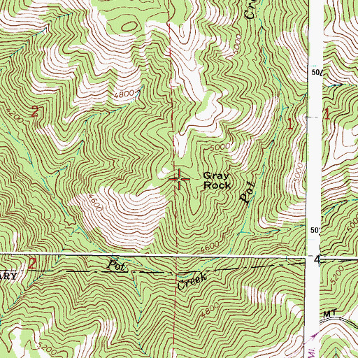 Topographic Map of Gray Rock, OR