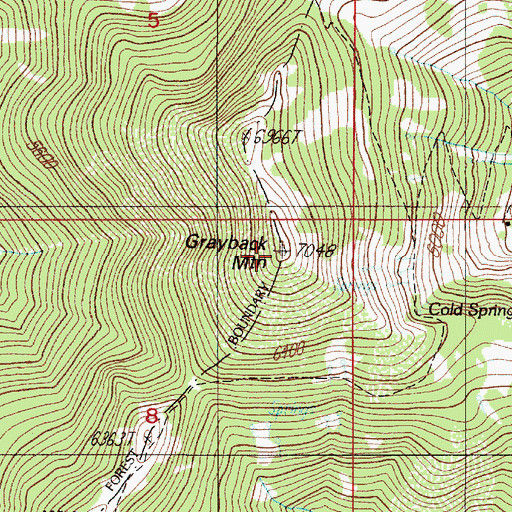 Topographic Map of Grayback Mountain, OR