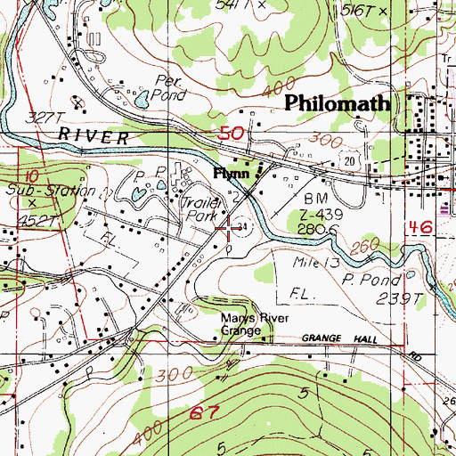 Topographic Map of Greasy Creek, OR