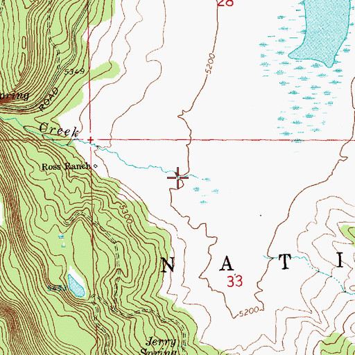 Topographic Map of Green Creek, OR