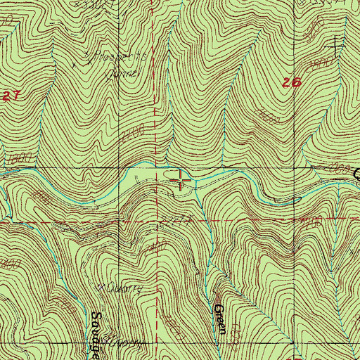 Topographic Map of Green Creek, OR