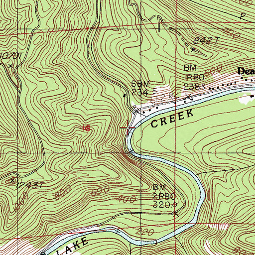 Topographic Map of Green Creek, OR