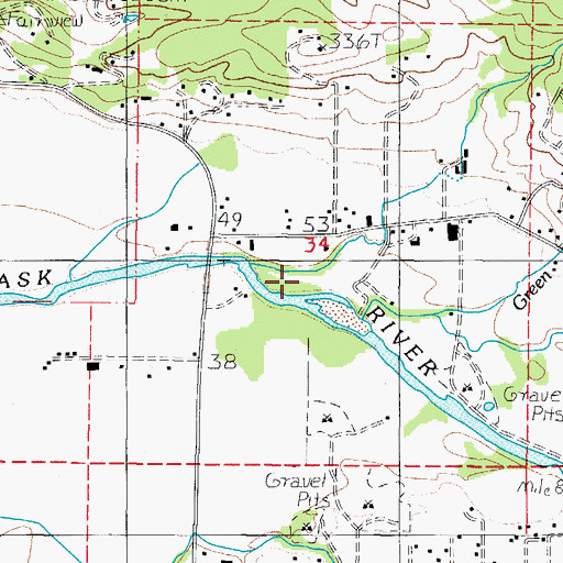 Topographic Map of Green Creek, OR