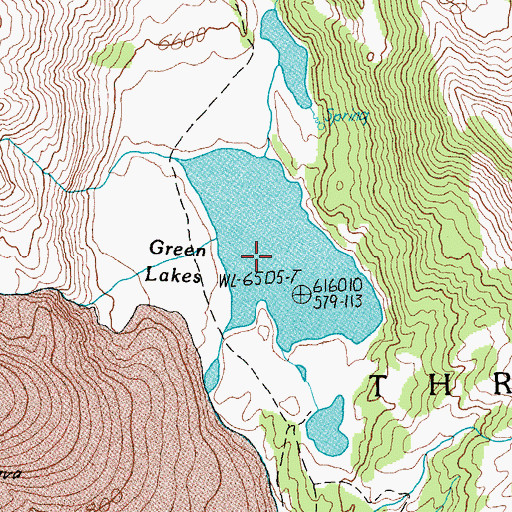 Topographic Map of Green Lakes, OR
