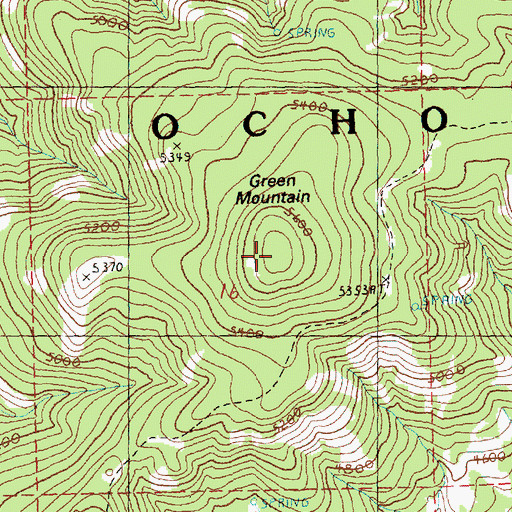 Topographic Map of Green Mountain, OR