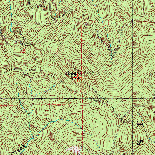 Topographic Map of Green Mountain, OR