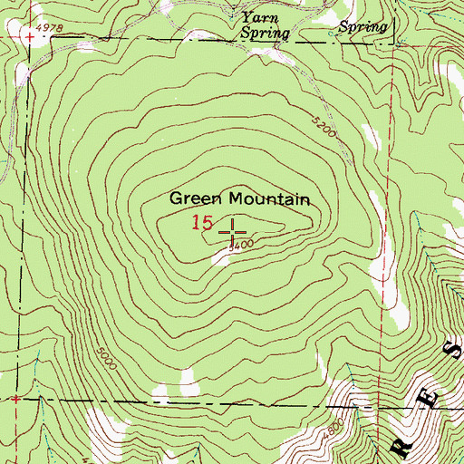 Topographic Map of Green Mountain, OR