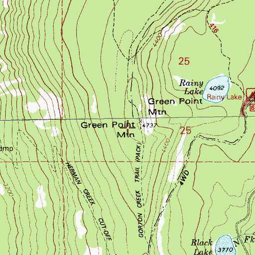Topographic Map of Green Point Mountain, OR