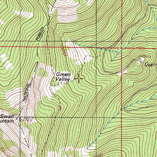 Topographic Map of Green Valley, OR