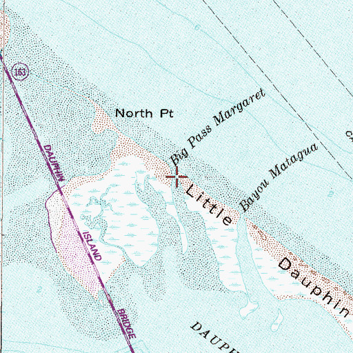 Topographic Map of Woods Bayou, AL