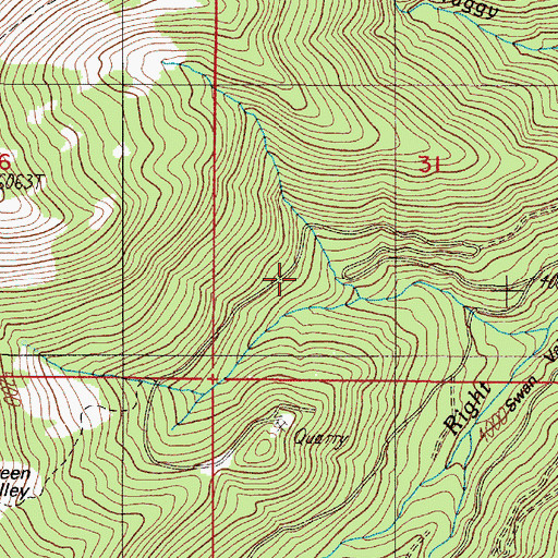 Topographic Map of Green Valley Trail, OR