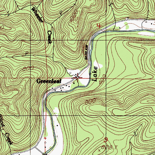Topographic Map of Greenleaf, OR