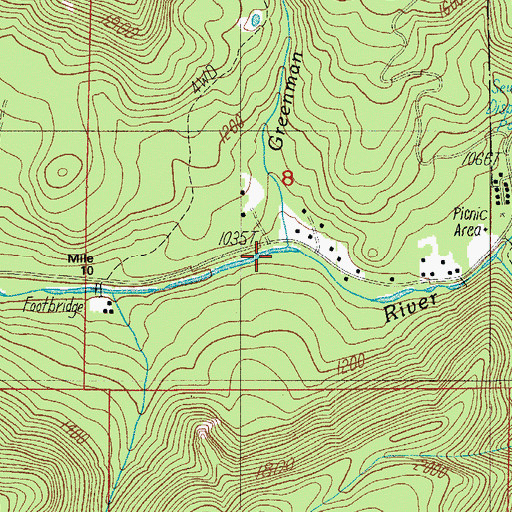 Topographic Map of Greenman Creek, OR