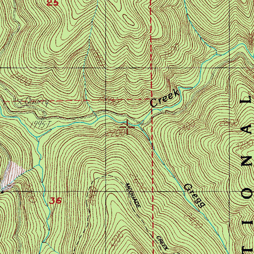 Topographic Map of Gregg Creek, OR