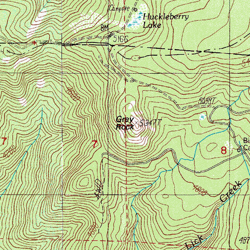 Topographic Map of Grey Rock, OR