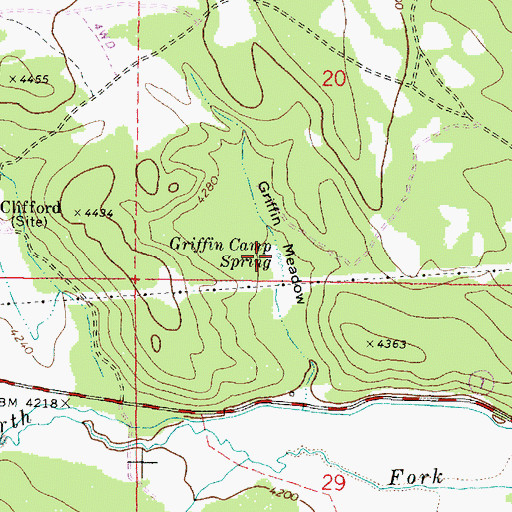 Topographic Map of Griffin Camp Spring, OR