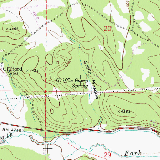 Topographic Map of Griffin Meadow, OR