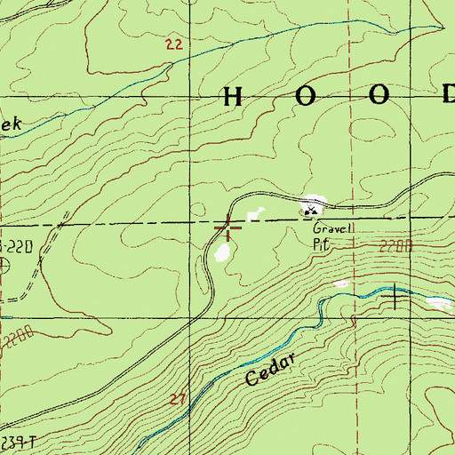 Topographic Map of Griffis Creek Trail, OR