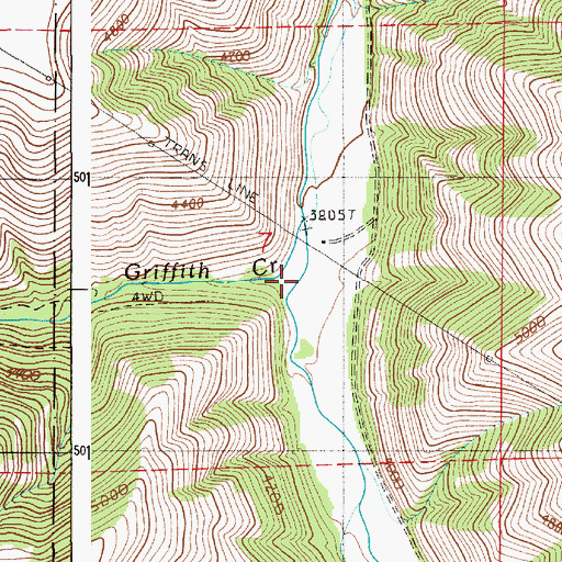 Topographic Map of Griffith Creek, OR