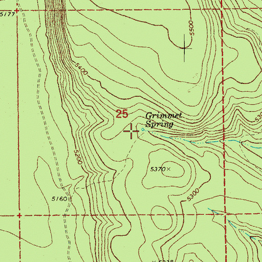 Topographic Map of Grimmet Spring, OR