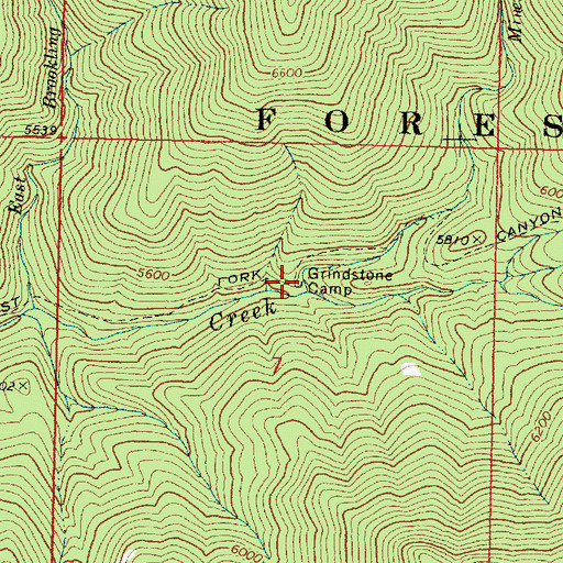 Topographic Map of Grindstone Camp, OR
