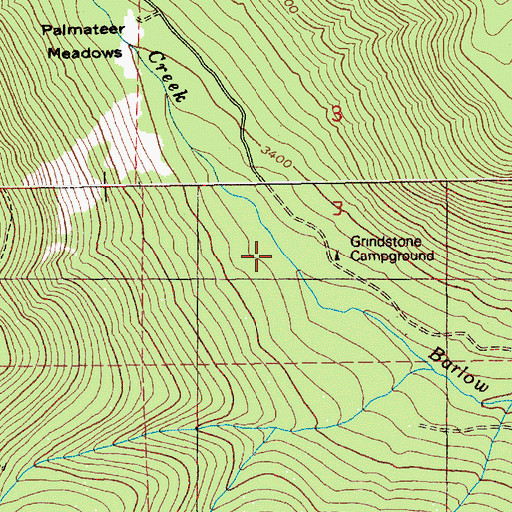 Topographic Map of Grindstone Recreation Site, OR
