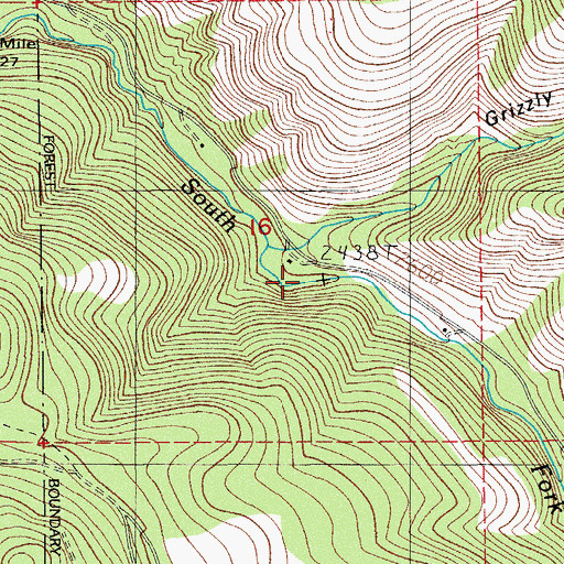 Topographic Map of Grizzly Creek, OR
