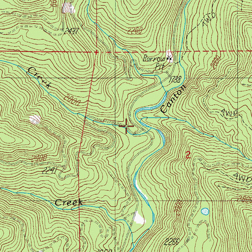 Topographic Map of Grizzly Creek, OR