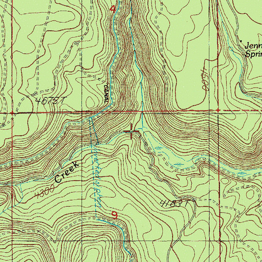 Topographic Map of Grizzly Creek, OR